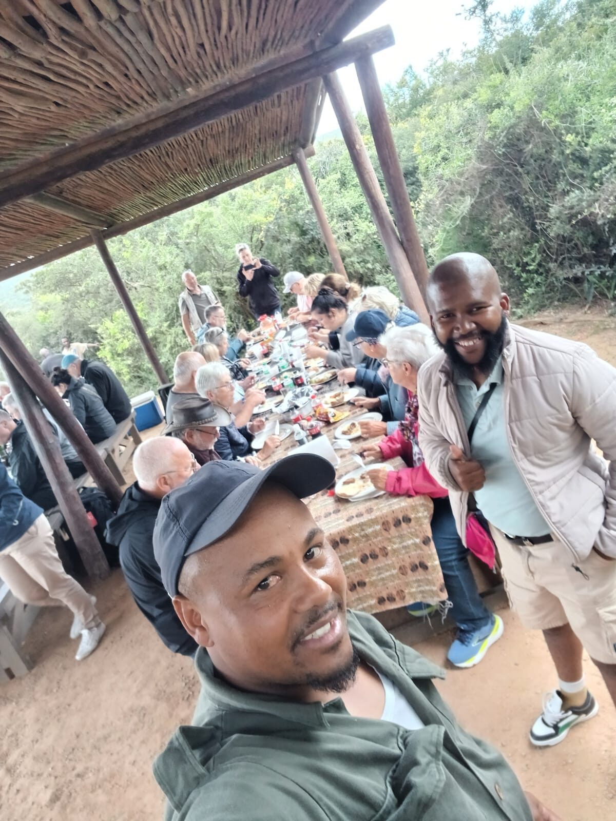 Guests enjoying lunch in the bush